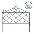 Pure Garden Pure Garden 50-LG5059 Metal Garden Fencing Panels For Decorative Edging Flower Beds & Landscaping; Black - Set of 5 50-LG5059